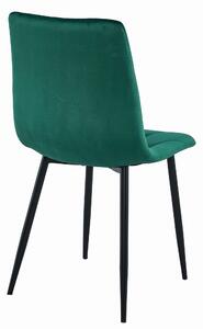Tmavě zelená sametová jídelní židle LIBRA