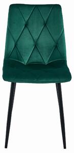 Tmavě zelená sametová jídelní židle LIBRA