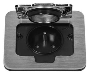 Zapuštěná zásuvka s víčkem, hermeticky uzavřená ORNO OR-GM-9031, nerez IP55