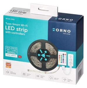 LED pásek Orno OR-SH-17902 IP65 RGBW 5m, zdroj, ovladač Tuya Smart Wi-Fi