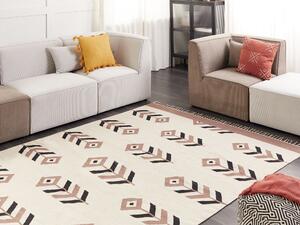 Bavlněný kelimový koberec 200 x 300 cm béžový/černý NIAVAN
