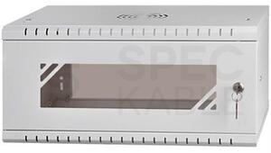 RACK skříň závěsná 19" 4U 350mm, sv. šedá, k samosestavení
