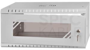RACK skříň závěsná 19" 4U 350mm, sv. šedá, k samosestavení
