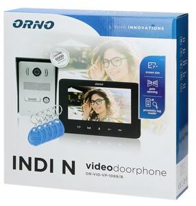 Videozvonek ORNO OR-VID-VP-1069/B, INDI N, rodinný, LCD 7", černý