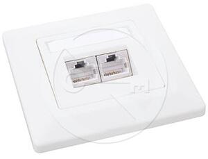 Zásuvka Solarix CAT6 STP 2 x RJ45 pod omítku bílá SX9-2-6-STP-WH