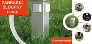 MCJ Nerezový zahradní sloupek, 2 zásuvky 230V/50Hz, IP44, 30cm