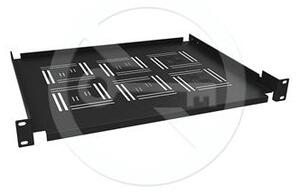 Solarix Police 19" 1U 350mm ukládací plato BK úchyt na přední lišty UP-03-B