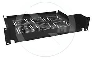 Solarix Police 19" 2U 350mm ukládací plato BK úchyt na přední lišty UP-23-B