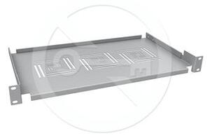 Solarix Police 19" 1U 250mm ukládací plato RAL 7035 úchyt na přední lišty UP-02-G