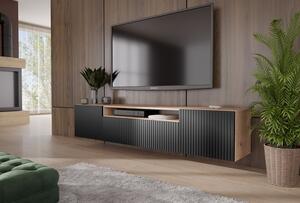 Závěsný TV stolek s frézovanými dvířky Remo 180 cm - dub artisan /