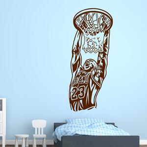 Živá Zeď Samolepka Michael Jordan Barva: hnědá, Velikost: 60 x 25 cm