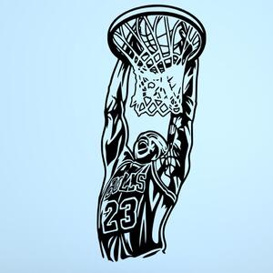 Živá Zeď Samolepka Michael Jordan Barva: černá, Velikost: 60 x 25 cm