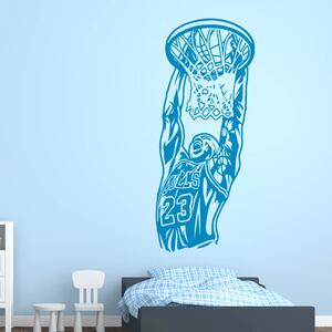 Živá Zeď Samolepka Michael Jordan Barva: modrá, Velikost: 60 x 25 cm