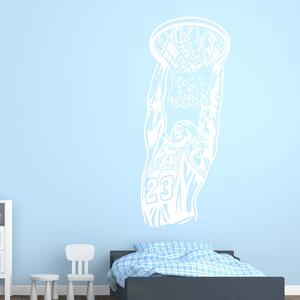 Živá Zeď Samolepka Michael Jordan Barva: bílá, Velikost: 60 x 25 cm