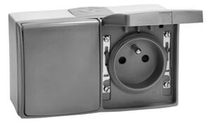 Zásuvka 2x 2P+E Orno AQUATIC PRO IP54 OR-OE-7406-GR šedá