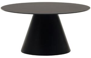 Matně černý skleněný kulatý konferenční stolek Kave Home Wilshire 80 cm