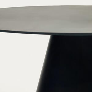 Matně černý skleněný kulatý jídelní stůl Kave Home Wilshire 120 cm