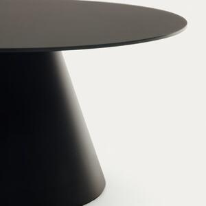 Matně černý skleněný kulatý konferenční stolek Kave Home Wilshire 80 cm