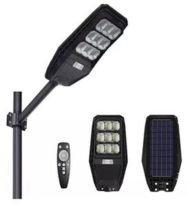 LED pouliční solární lampa s držákem PIONEER 120W, 12000mAh, panel 10W
