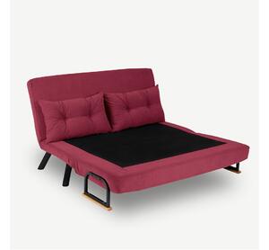 Designová rozkládací sedačka Hilarius 133 cm červeno-hnědá