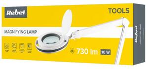 Stolní lampa s lupou do dílny REBEL NAR0461-2, 5D, 10W, 6500K