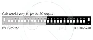 Čelo optické vany 1U pro 24SC simplex/LC duplex/E2000 BK