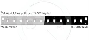 Čelo optické vany Solarix 1U pro 12 SC simplex/LC duplex/E2000 BK