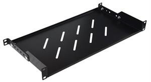 Nastavitelná police 19" 1U, hloubka 280 mm, barva černá RAL9004