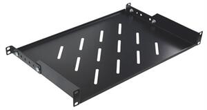 Nastavitelná police 19" 1U, hloubka 350 mm, barva černá RAL9004