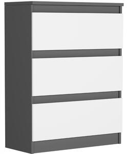 Komoda Relevo (antracit + bílá). Akce -18%