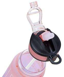 Motivační láhev na vodu 1000 ml, modrorůžová Trizand 24497