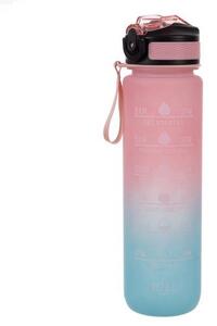 Motivační láhev na vodu 1000 ml, modrorůžová Trizand 24497