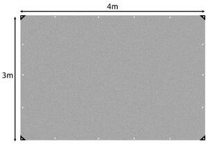 Krycí plachta s kovovými oky Gardlov 24652 120g/m2, 3x4m, stříbrná