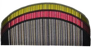 Vopi koberce Nášlapy na schody fialová Carnaby půlkruh, samolepící - 24x65 půlkruh (rozměr včetně ohybu)