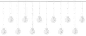 Vánoční osvětlení ISO19770 světelný závěs s koulemi 108 LED na USB,studený bílý