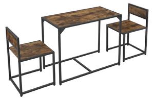 Sada kuchyňského stolu se stolem a 2 židlemi - antický vzhled dřeva