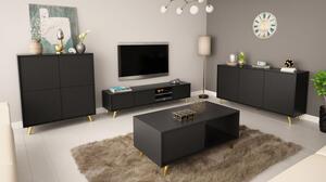 Sestava nábytku do obývacího pokoje Asporiz II, Barva:: černá Mirjan24 5903211264085