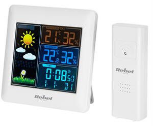 Meteostanice REBEL URZ3498 s venkovním čidlem, barevný display