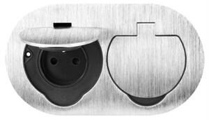 Hermetická zásuvka ORNO OR-GM-9046/G, dvojitá, ovlál, 2x230V, IP55