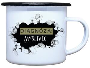 Smaltovaný hrnek plecháček Diagnóza myslivec, 330 ml