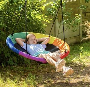 Kruhová zahradní houpačka 100 cm Kruzzel 25285 čapí hnízdo