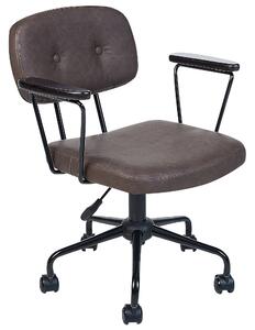 Kancelářská židle z umělé kůže tmavohnědá ALGERITA