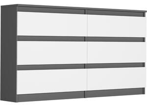 Komoda Rigta (antracit + bílá). Akce -13%