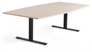 AJ Produkty Jednací stůl MODULUS, 2400x1200 mm, T-nohy, černá podnož, bříza