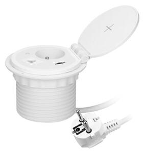 Zásuvka vestavná ORNO OR-GM-9015/W 1 zásuvka 2 USB (A+C), bílá