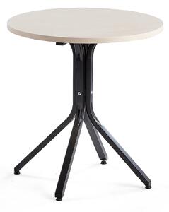 AJ Produkty Stůl VARIOUS, Ø700 mm, výška 740 mm, černá, bříza