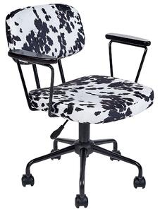 Sametová kancelářská židle vzor hovězí kůže černá/ bílá ALGERITA