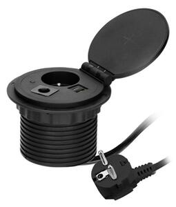 Zásuvka vestavná ORNO OR-GM-9015/B 1 zásuvka 2 USB (A+C), černá