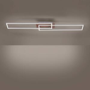 LED stropní světlo Iven, dim, ocel/dřevo, 110x25cm
