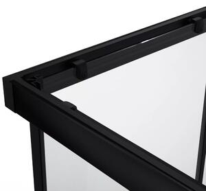 CERANO - Sprchový kout Fabrizio L/P - černá matná, transparentní sklo - 80x80 cm - posuvný